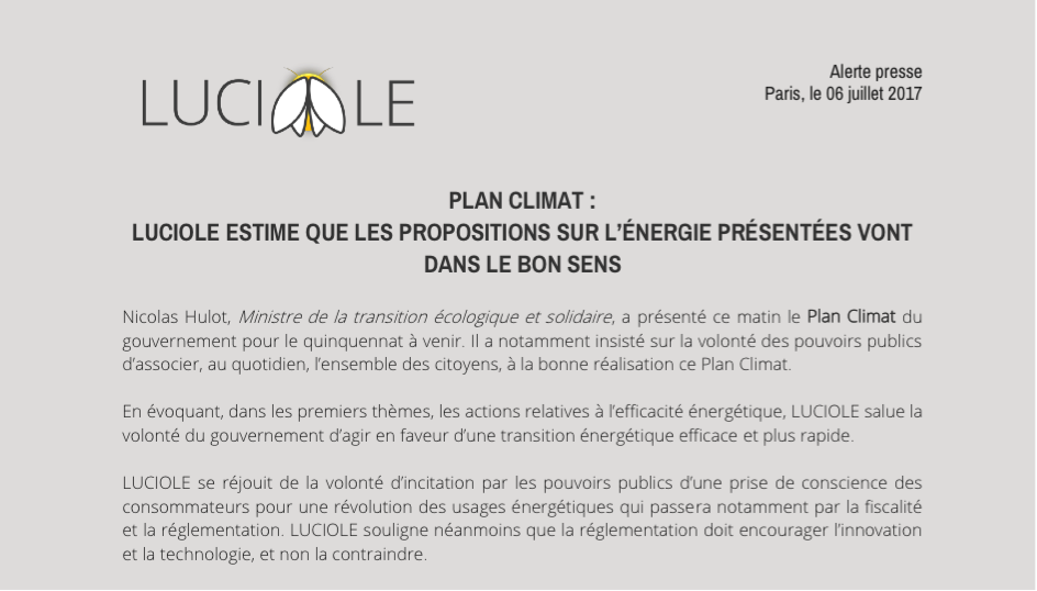 Luciole alerte presse