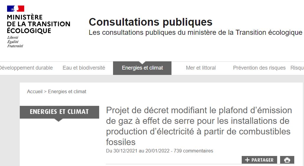 Hausse du plafond d'émissions de gaz à effet de serre